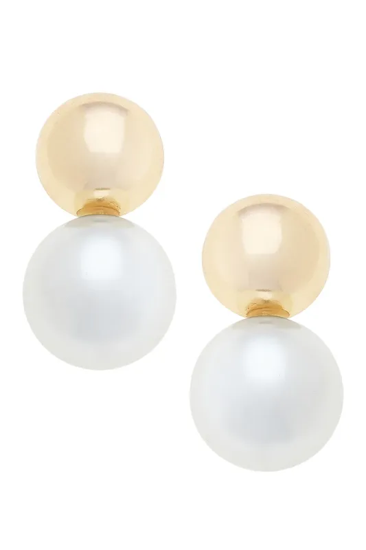 Annalise Pearl Drop Earrings in Ivory sold by Canvas Style