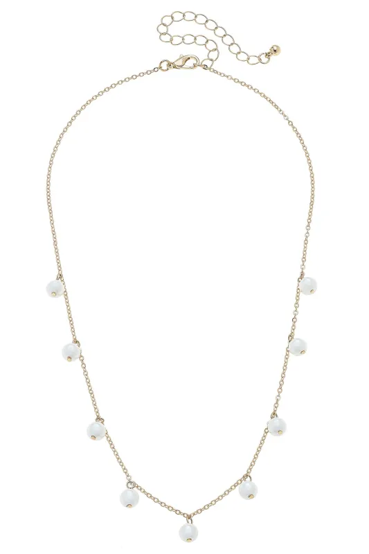 Winslie Pearl Drip Necklace in Ivory made by Canvas Style