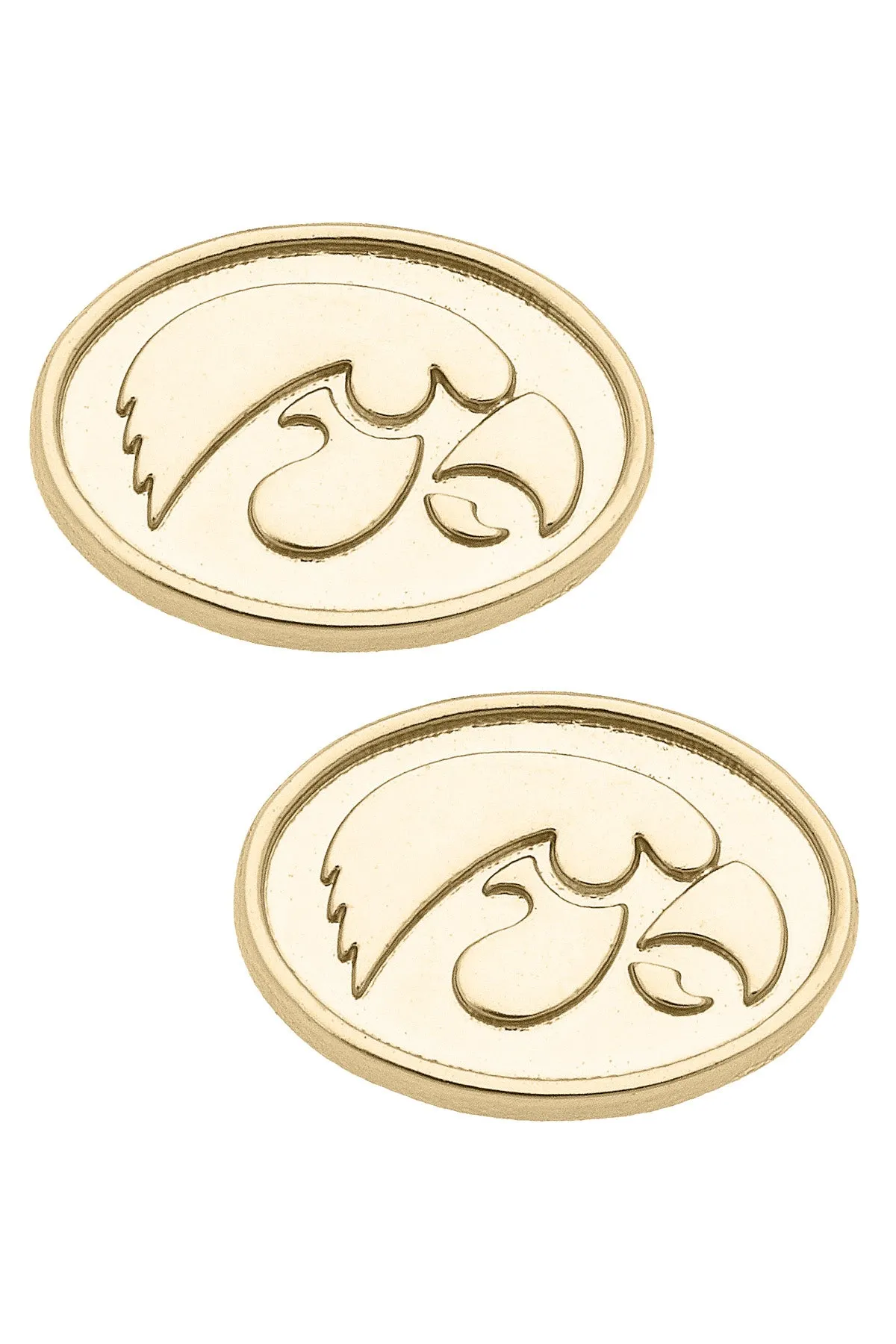 Iowa Hawkeyes 24K Gold Plated Stud Earrings sold by Canvas Style
