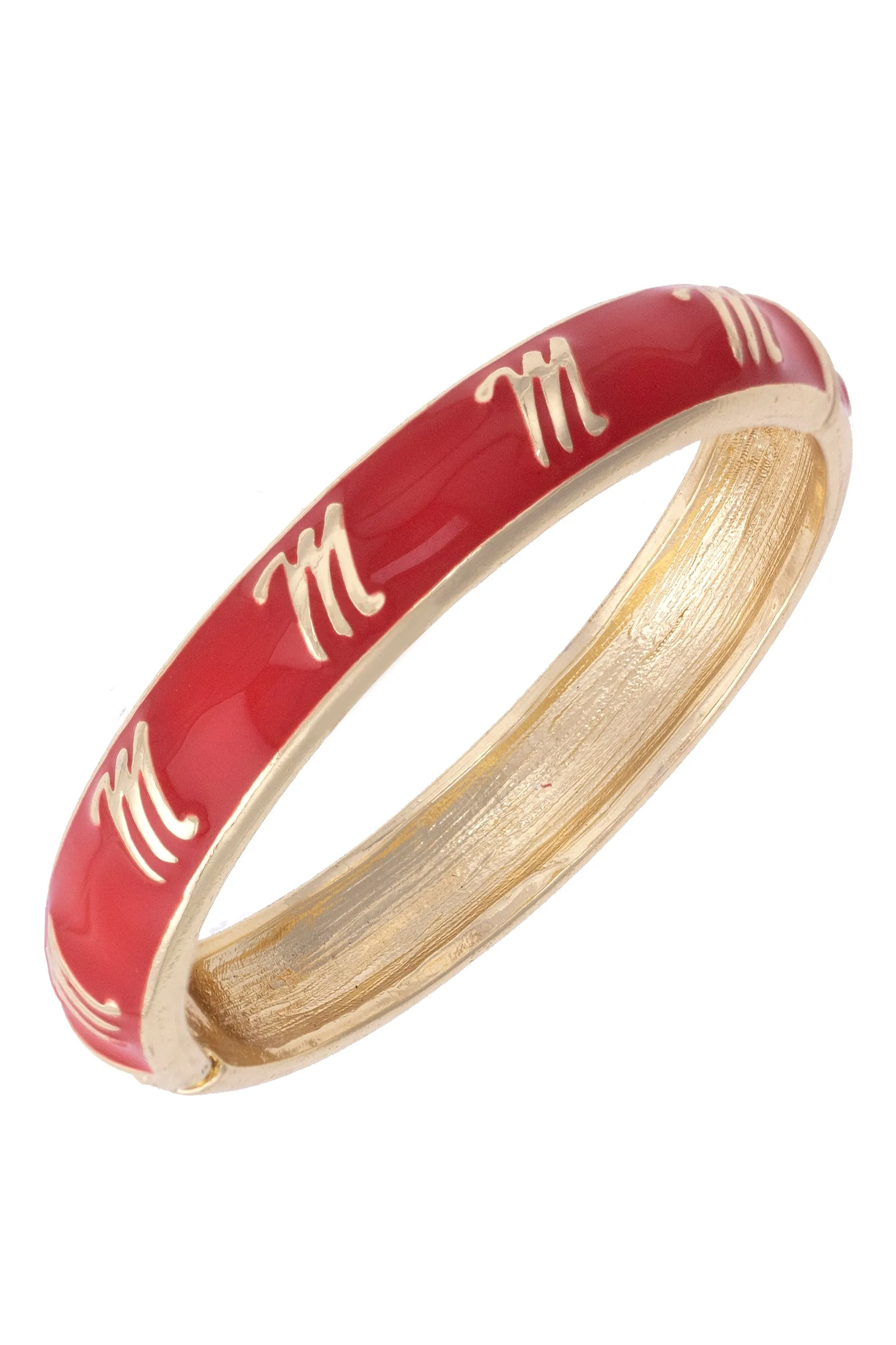 Ole Miss Rebels Sculpted Enamel Logo Hinge Bangle in Red sold by Canvas Style