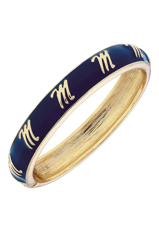 Ole Miss Rebels Sculpted Enamel Logo Hinge Bangle in Navy sold by Canvas Style
