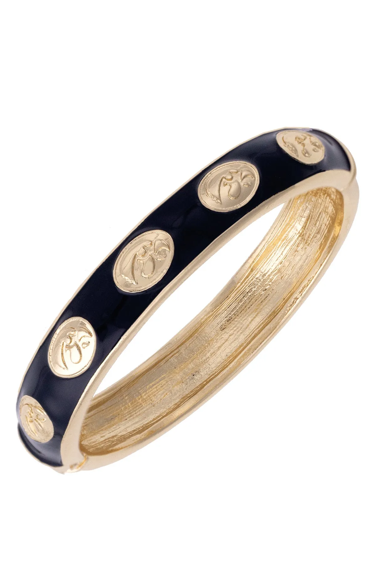 Iowa Hawkeyes Sculpted Enamel Logo Hinge Bangle in Black sold by Canvas Style