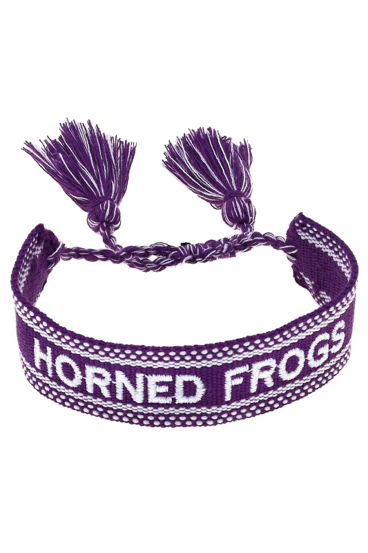 TCU Horned Frogs Woven Tassel Bracelet in Purple sold by Canvas Style