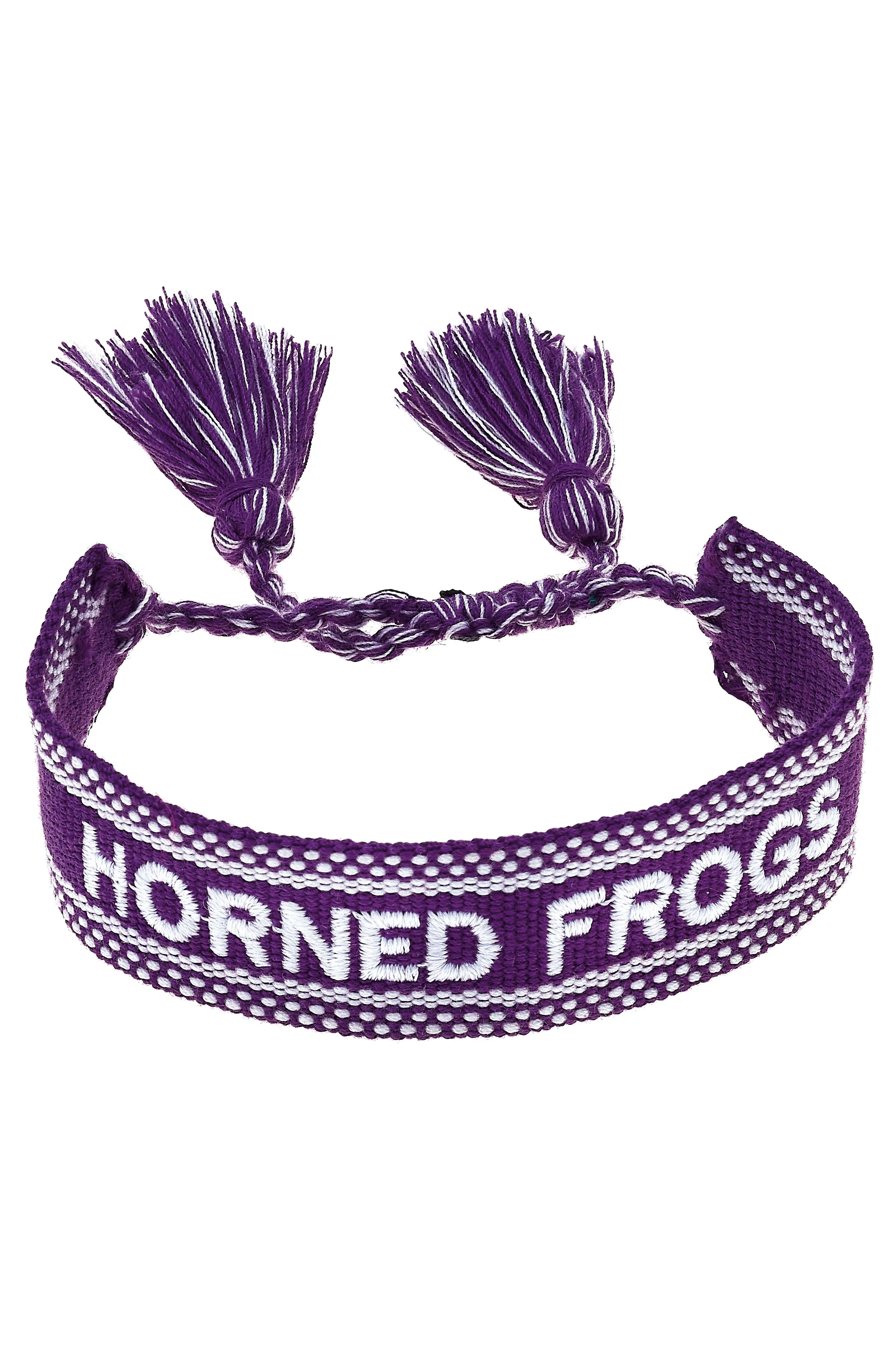 TCU Horned Frogs Woven Tassel Bracelet in Purple sold by Canvas Style