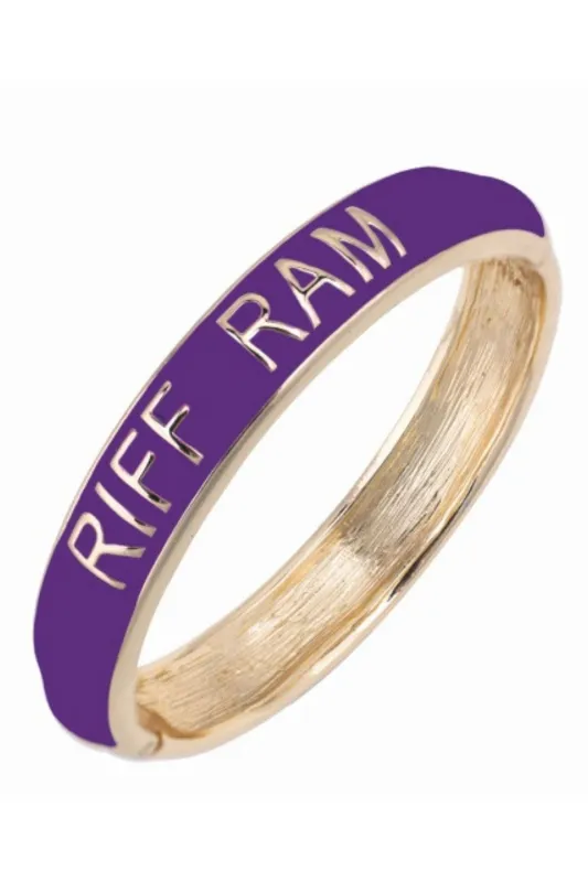 TCU Horned Frogs Sculpted Enamel Hinge Bangle in Purple sold by Canvas Style