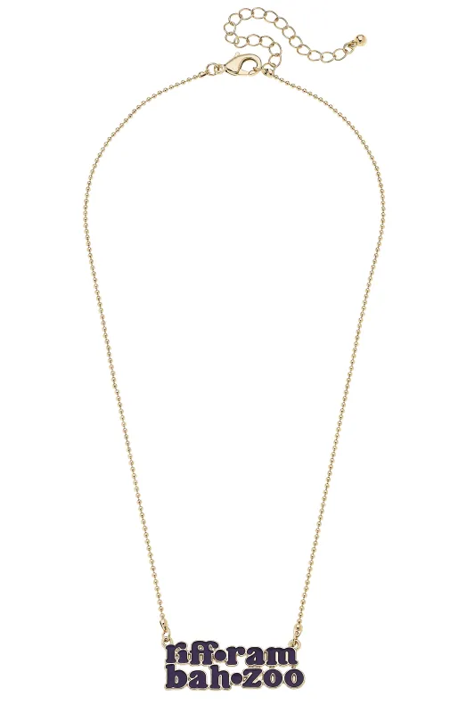 TCU Horned Frogs Slogan Necklace in Purple/Shiny Gold sold by Canvas Style