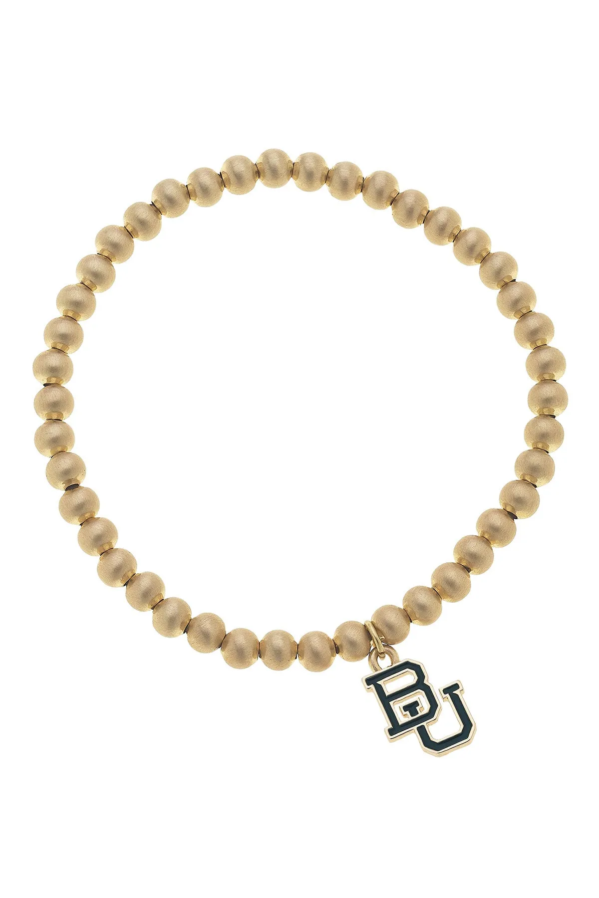 Baylor Bears Ball Bead Stretch Bracelet in Satin Gold sold by Canvas Style