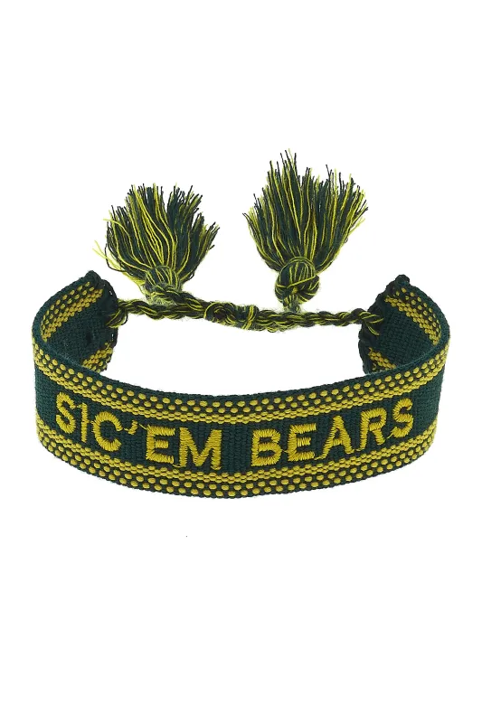 Baylor Bears Woven Tassel Bracelet in Green sold by Canvas Style