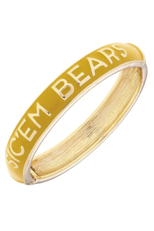 Baylor Bears Sculpted Enamel Hinge Bangle in Gold sold by Canvas Style