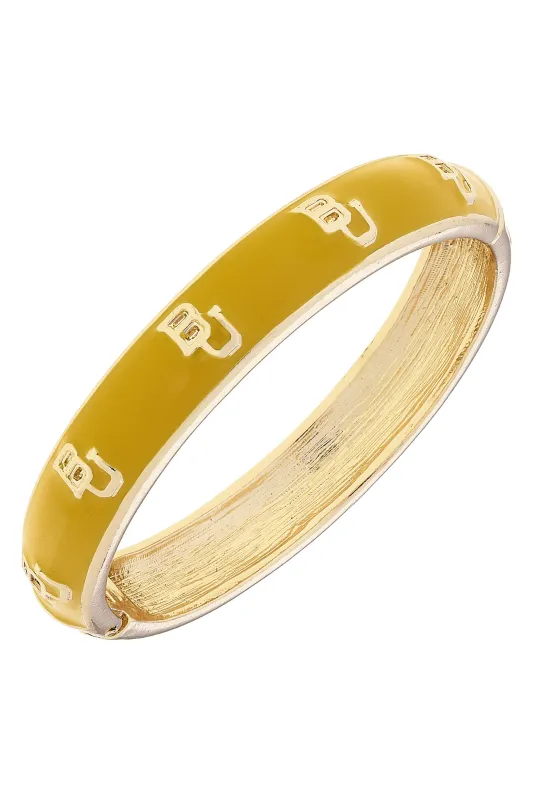 Baylor Bears Sculpted Enamel Logo Hinge Bangle in Gold sold by Canvas Style