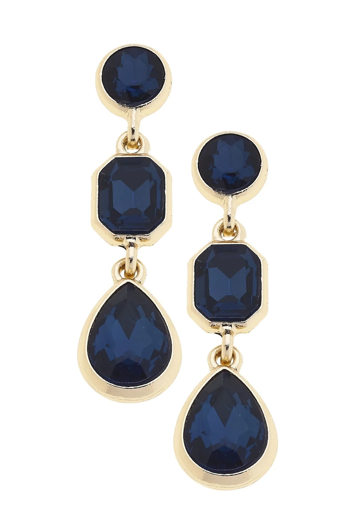 Daphne Rhinestone Linked Earrings in Navy sold by Canvas Style