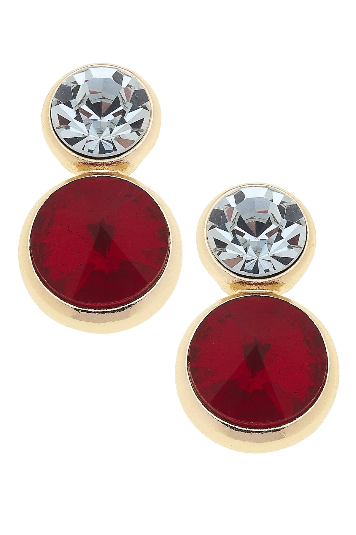 Effie Rhinestone Drop Earrings in Red sold by Canvas Style