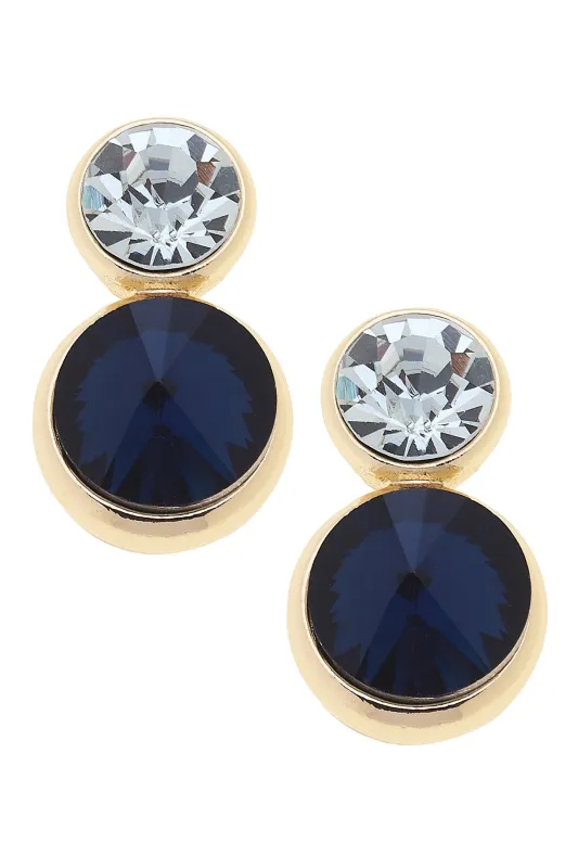 Effie Rhinestone Drop Earrings in Navy sold by Canvas Style