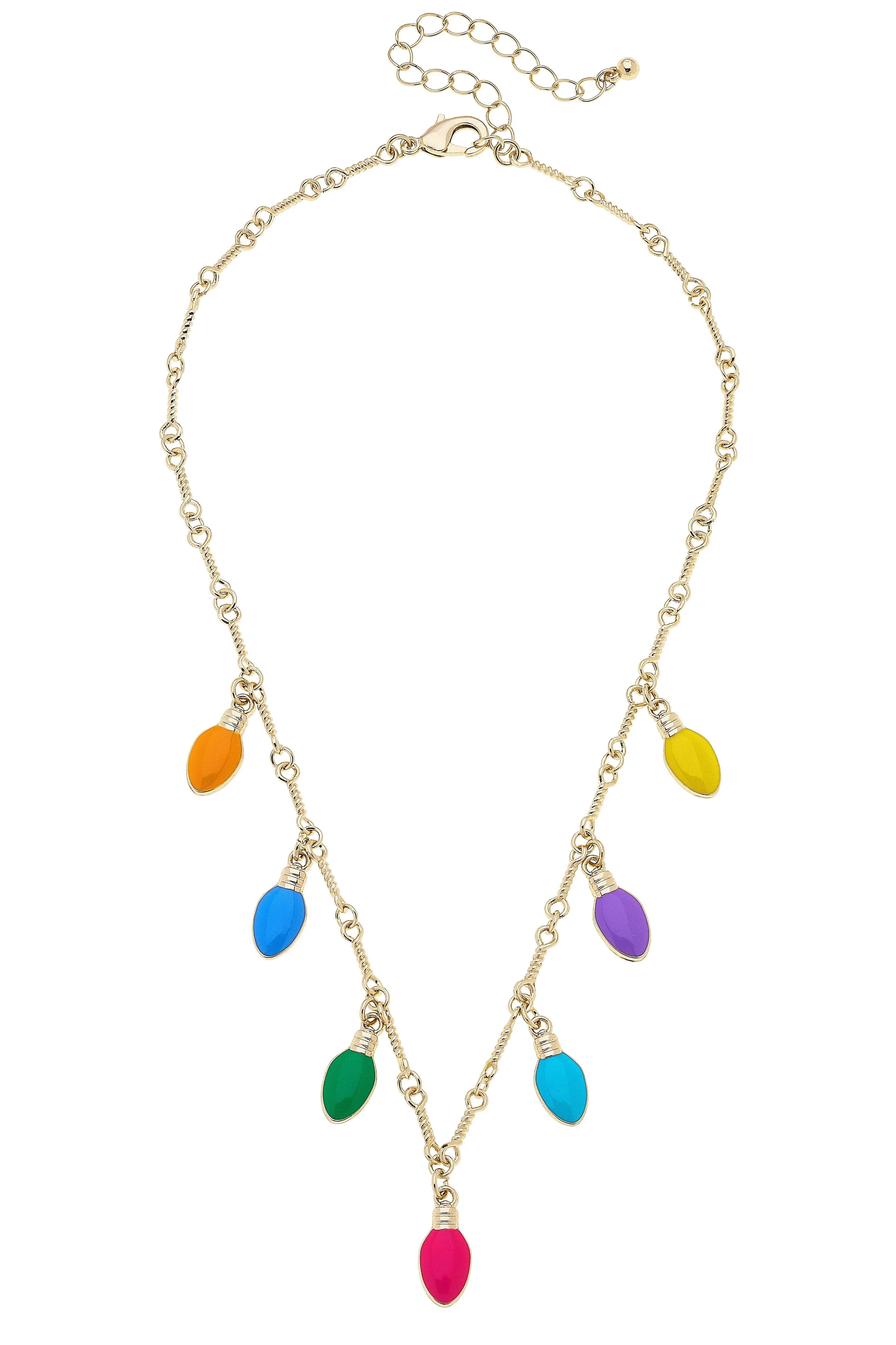 Christmas Lights Enamel Drip Necklace in Multi sold by Canvas Style