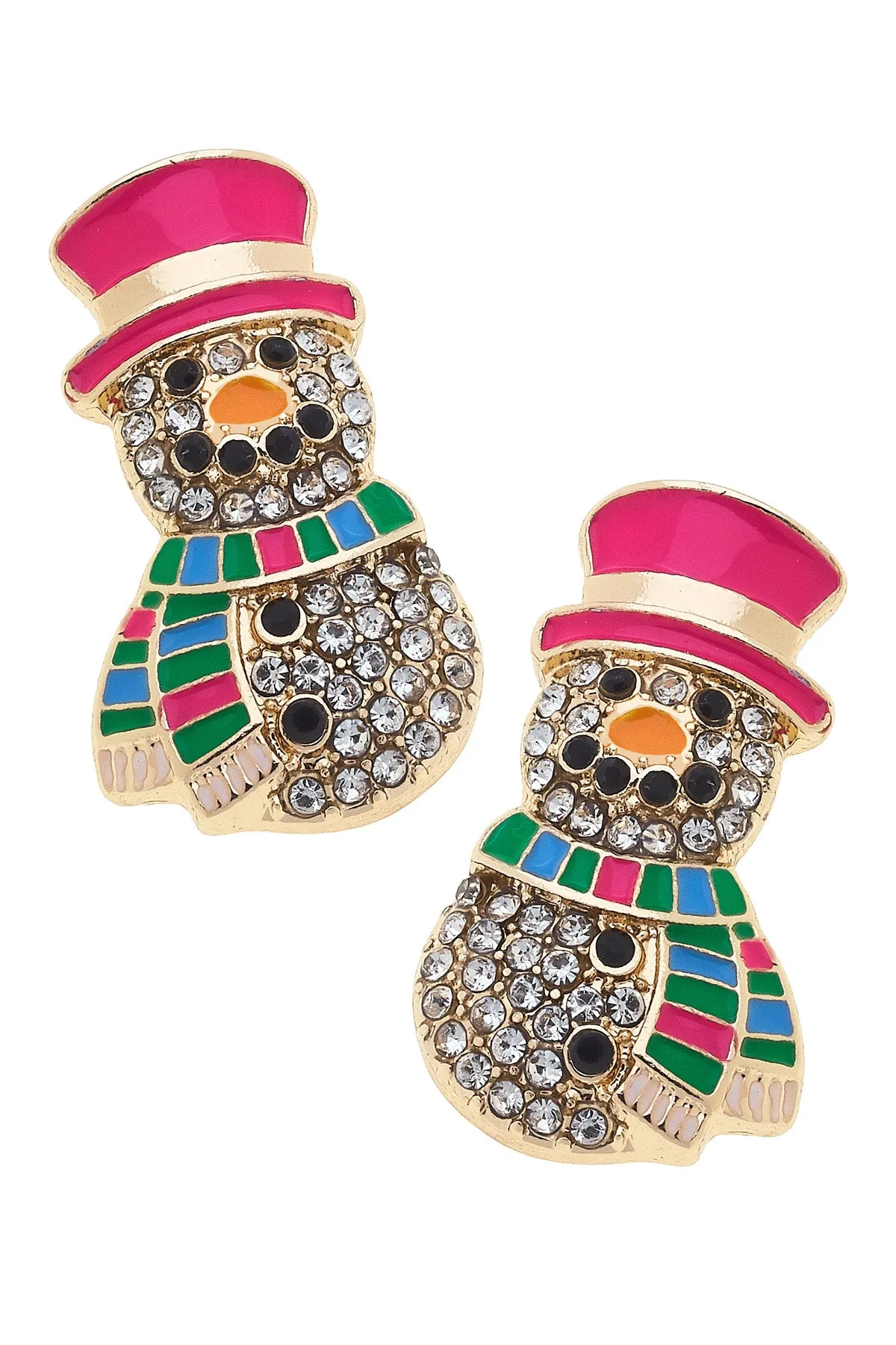 Pavé Snowman Stud Earrings in Multi sold by Canvas Style