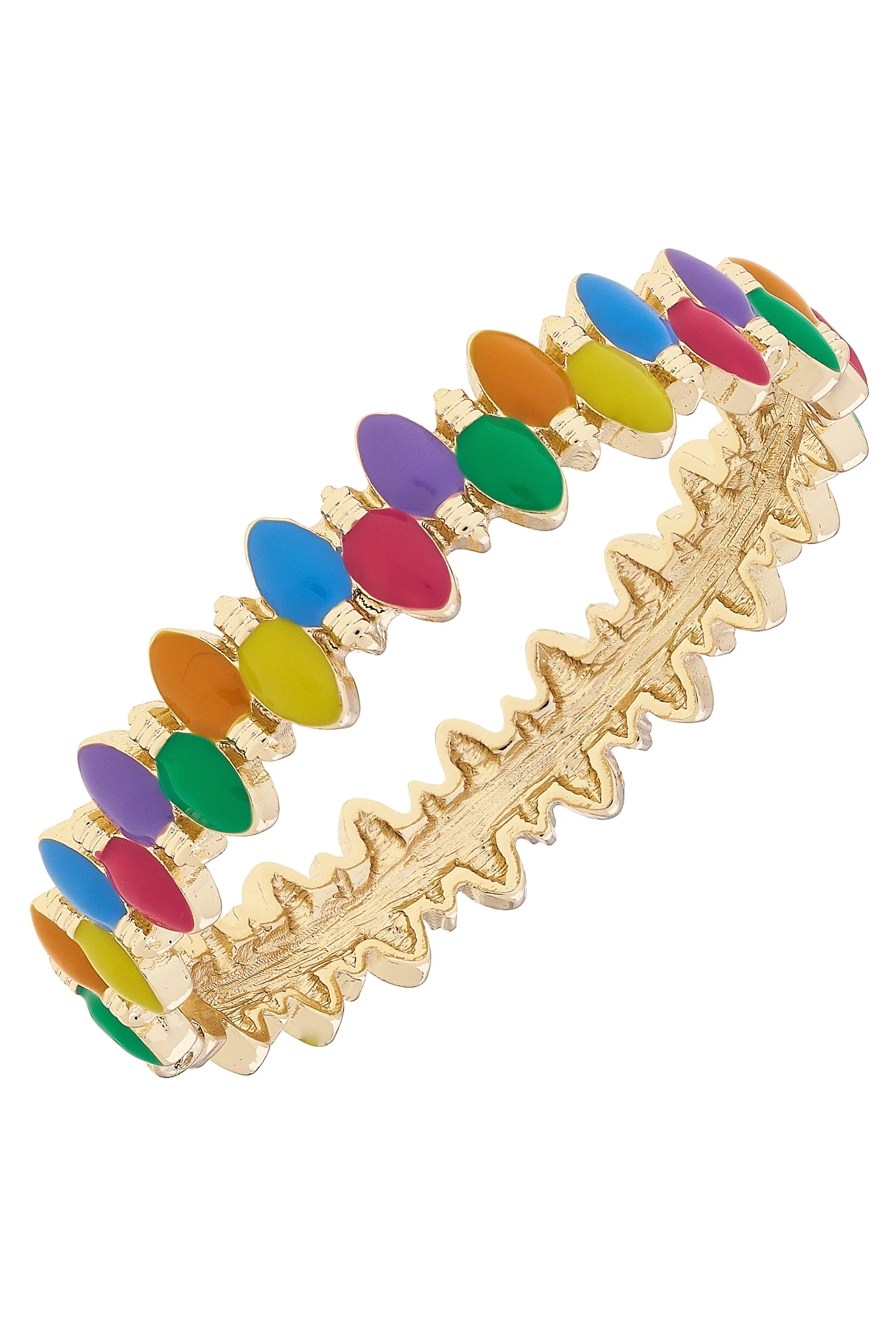 Christmas Lights Enamel Hinge Bangle in Multi sold by Canvas Style