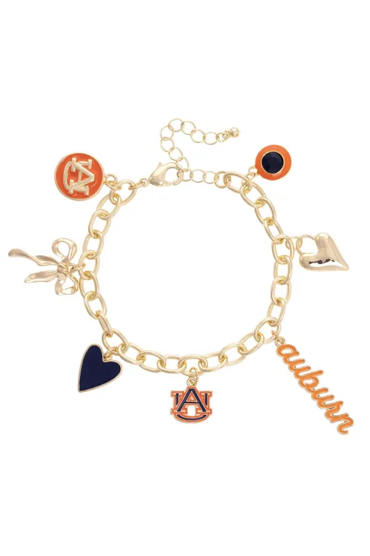 Auburn Tigers Enamel Icons Charm Bracelet sold by Canvas Style