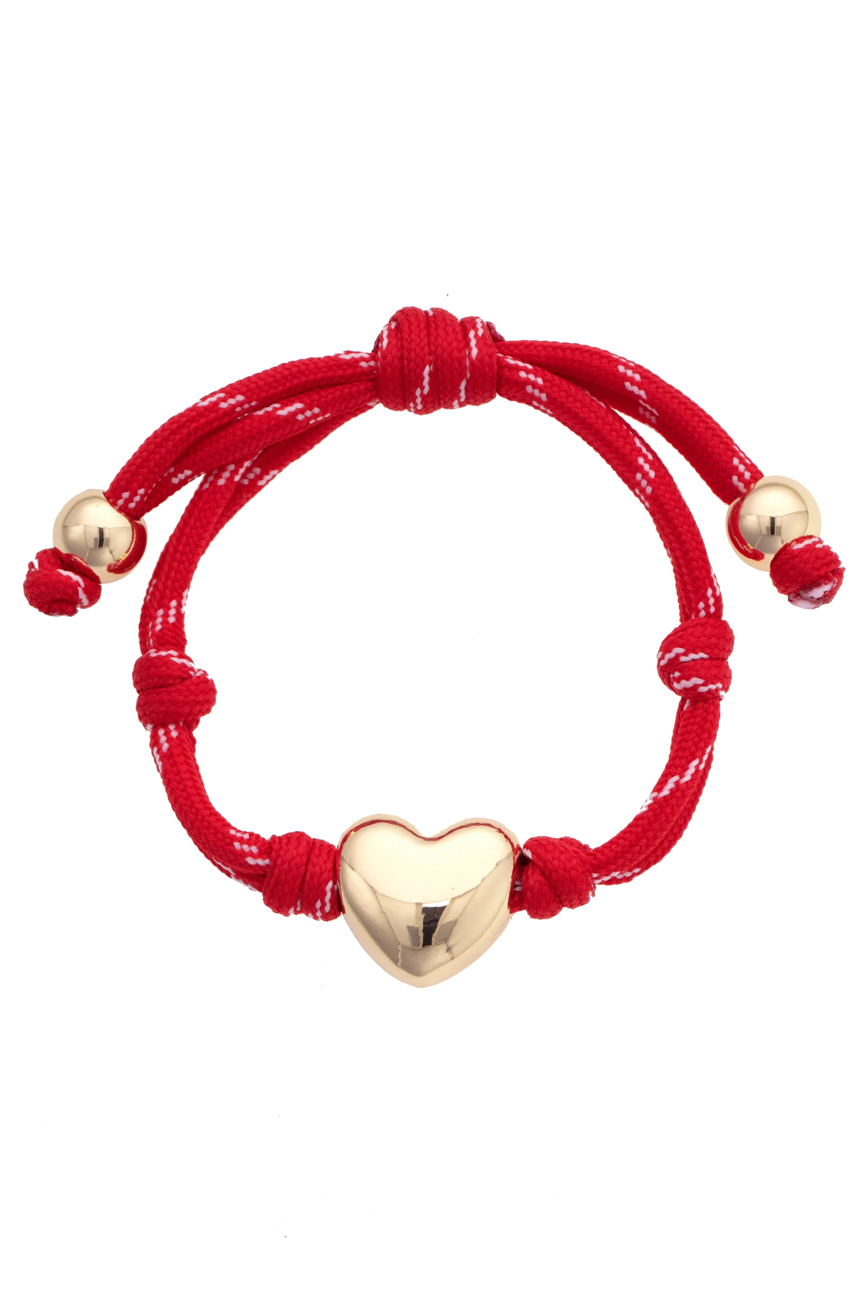 Blaine Puffy Heart Paracord Bracelet in Red sold by Canvas Style