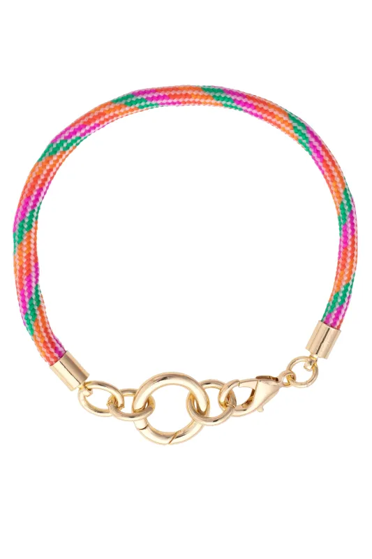 Goldie Paracord Charm Bracelet Base in Pink Multi sold by Canvas Style