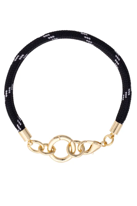 Goldie Paracord Charm Bracelet Base in Black sold by Canvas Style