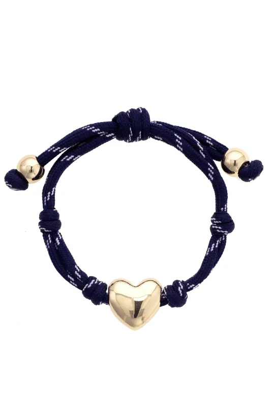 Blaine Puffy Heart Paracord Bracelet in Navy sold by Canvas Style