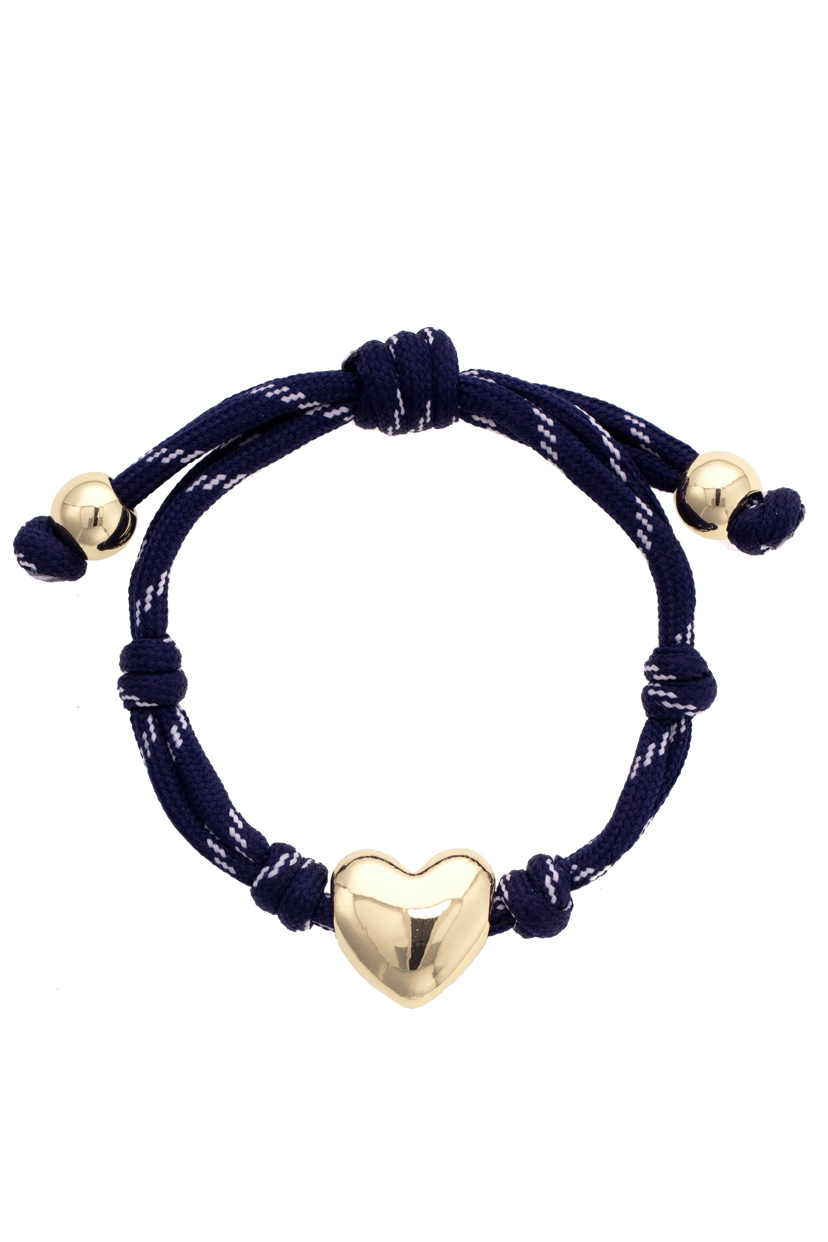Blaine Puffy Heart Paracord Bracelet in Navy sold by Canvas Style