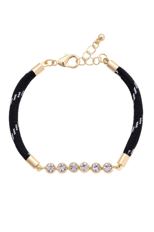 Betsy Paracord Tennis Bracelet in Black sold by Canvas Style