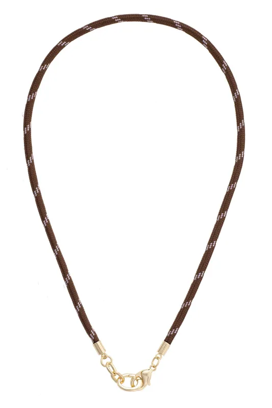 Goldie Paracord Charm Necklace Base in Brown sold by Canvas Style