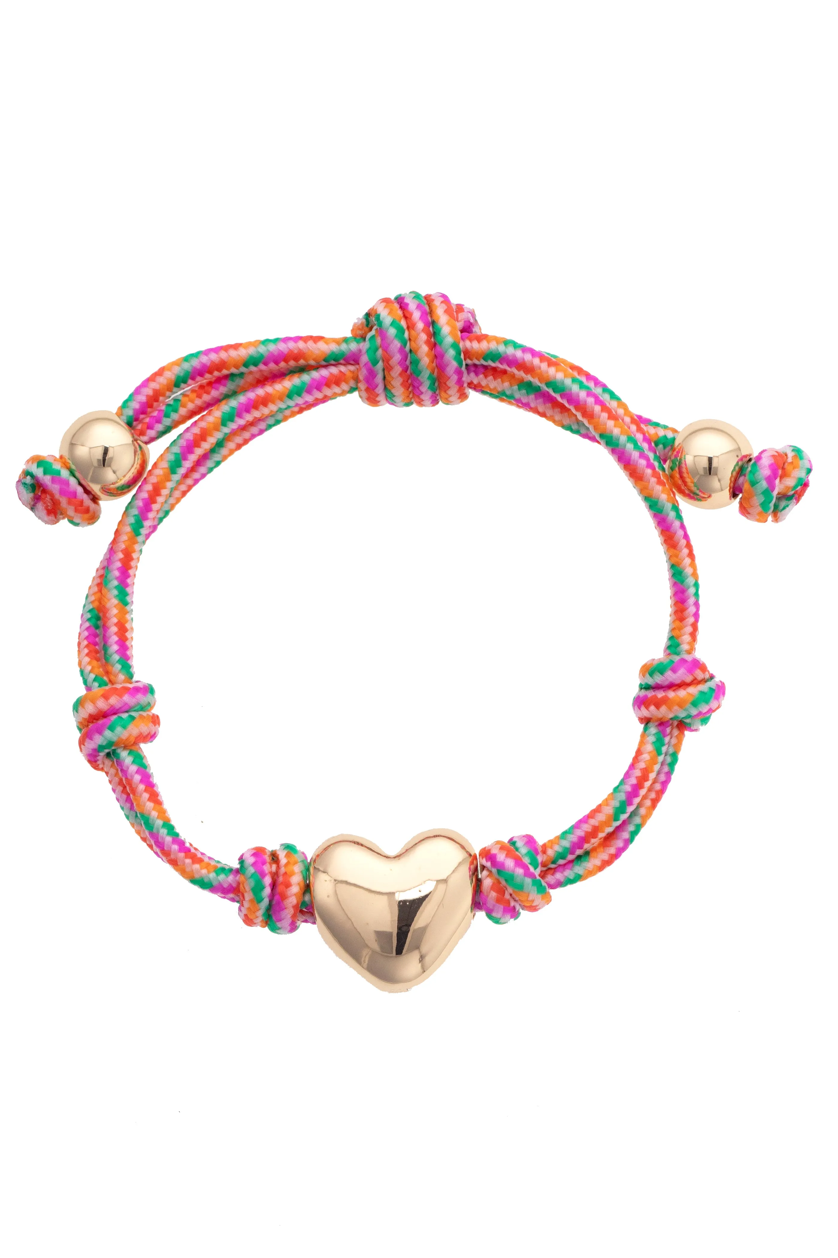 Blaine Puffy Heart Paracord Bracelet in Pink Multi sold by Canvas Style