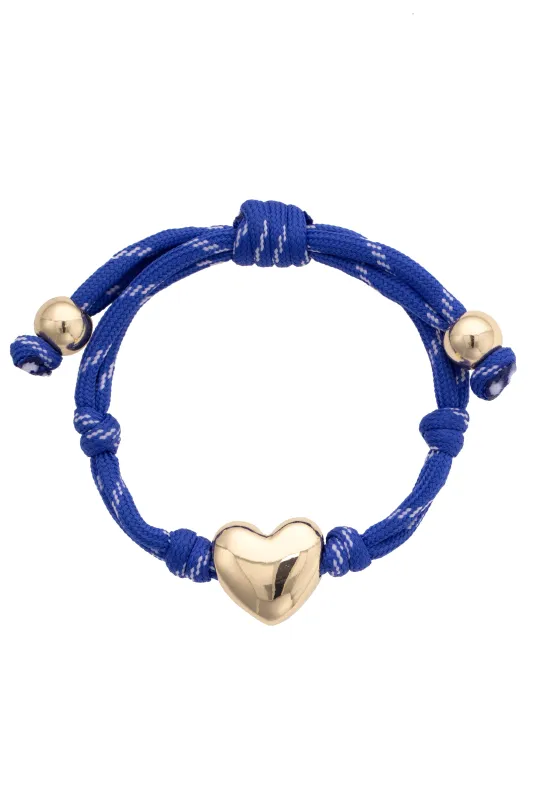Blaine Puffy Heart Paracord Bracelet in Blue sold by Canvas Style
