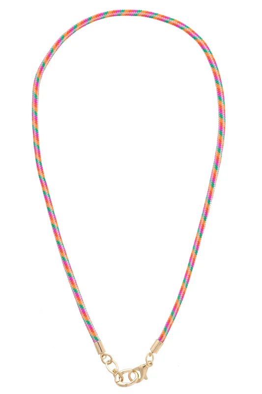 Goldie Paracord Charm Necklace Base in Pink Multi sold by Canvas Style
