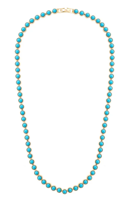 Albuquerque Tennis Necklace in Turquoise sold by Canvas Style