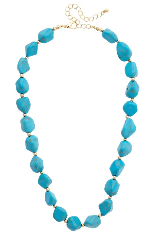 Angel Fire Beaded Necklace in Turquoise sold by Canvas Style