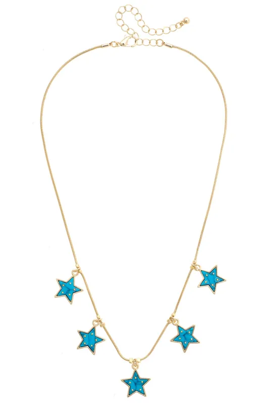 Southwestern Stars Necklace in Turquoise sold by Canvas Style