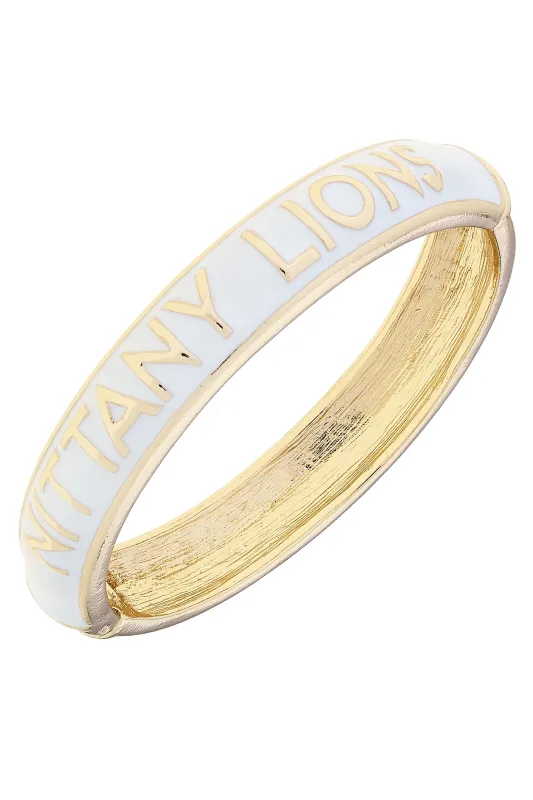Penn State Nittany Lions Enamel Hinge Bangle in White sold by Canvas Style