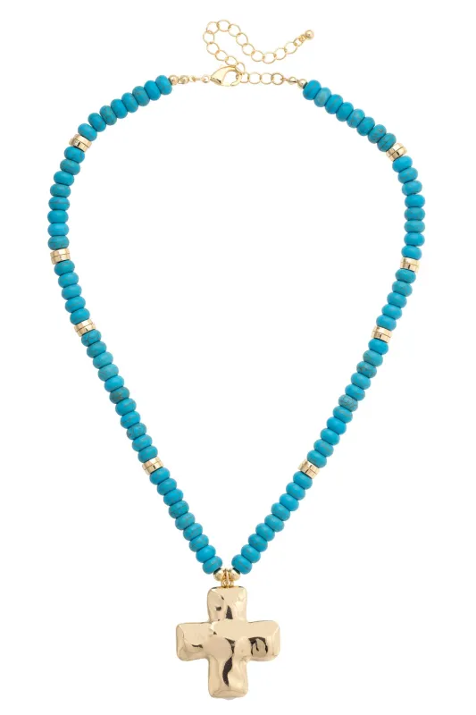 Las Cruces Beaded Necklace in Turquoise sold by Canvas Style