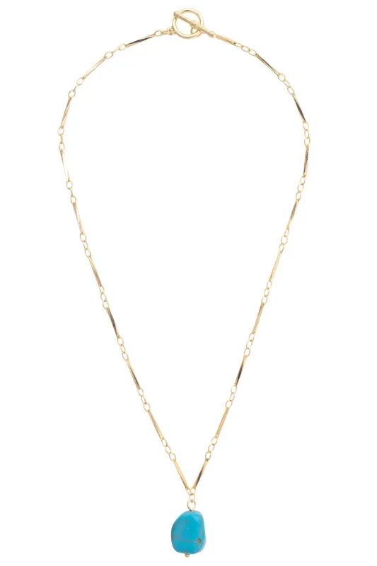 Silver City Stone Drop Necklace in Turquoise sold by Canvas Style