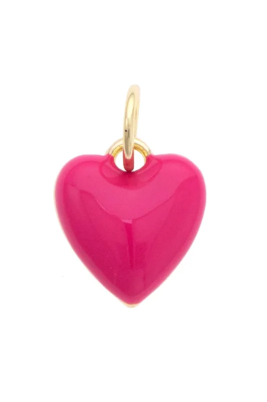 Puffy Heart Charm in Fuchsia sold by Canvas Style