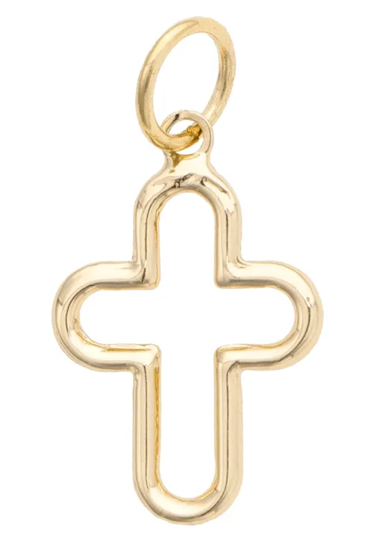 Bubble Cross Charm in Shiny Gold sold by Canvas Style