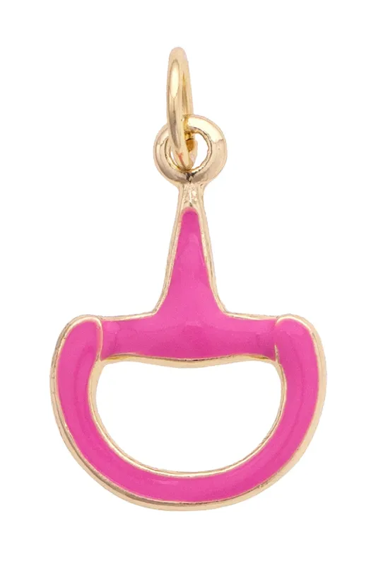 Horsebit Charm in Hot Pink made by Canvas Style