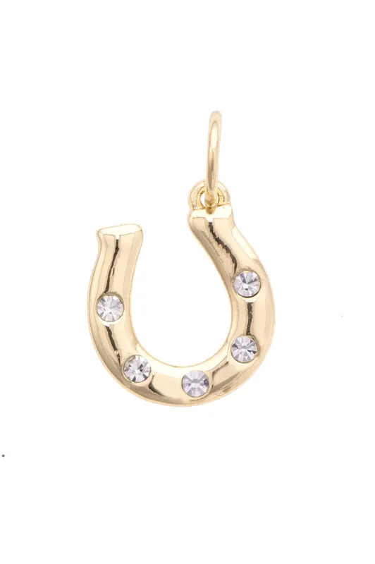 Rhinestone Horseshoe In Shiny Gold sold by Canvas Style