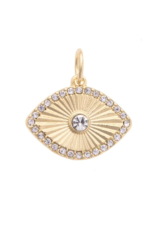 Pave Evil Eye Charm in Shiny Gold sold by Canvas Style