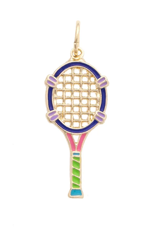 Bright Tennis Racquet Charm in Multi sold by Canvas Style