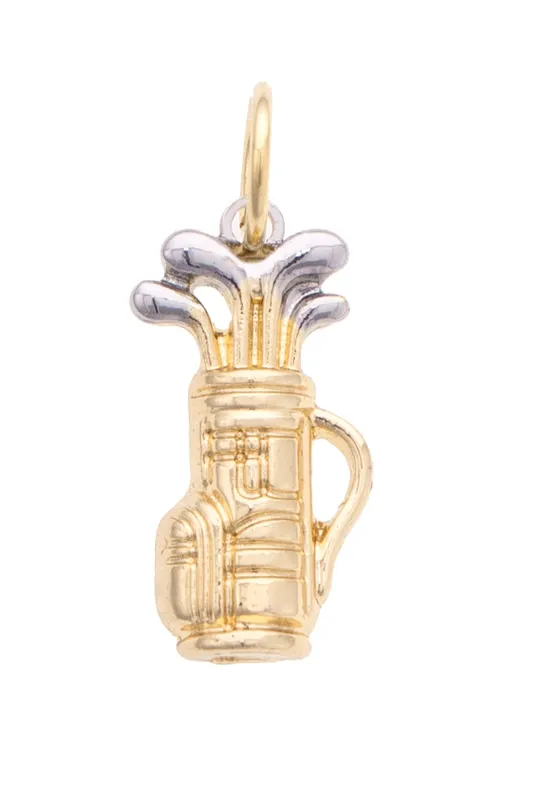 Golf Bag Charm in Shiny Gold sold by Canvas Style