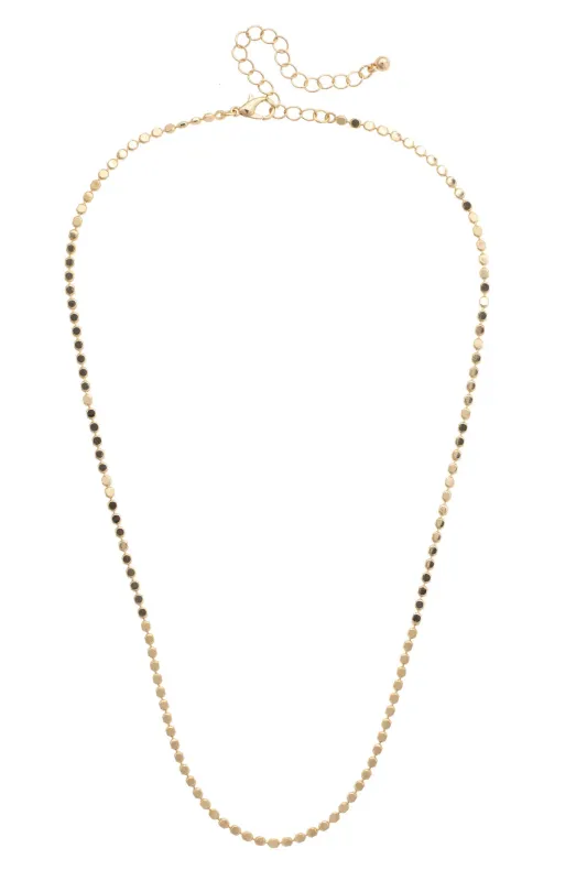 Harper Mini Disc Charm Necklace Base in Shiny Gold sold by Canvas Style