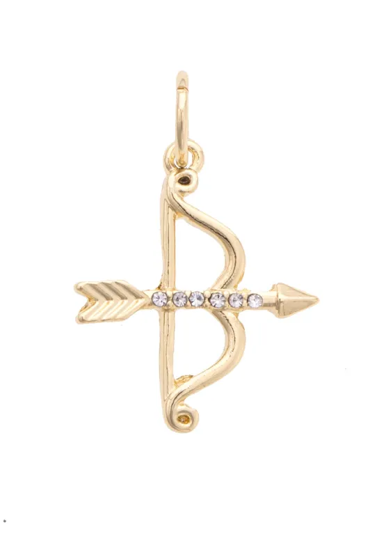 Bow and Arrow Charm in Shiny Gold sold by Canvas Style