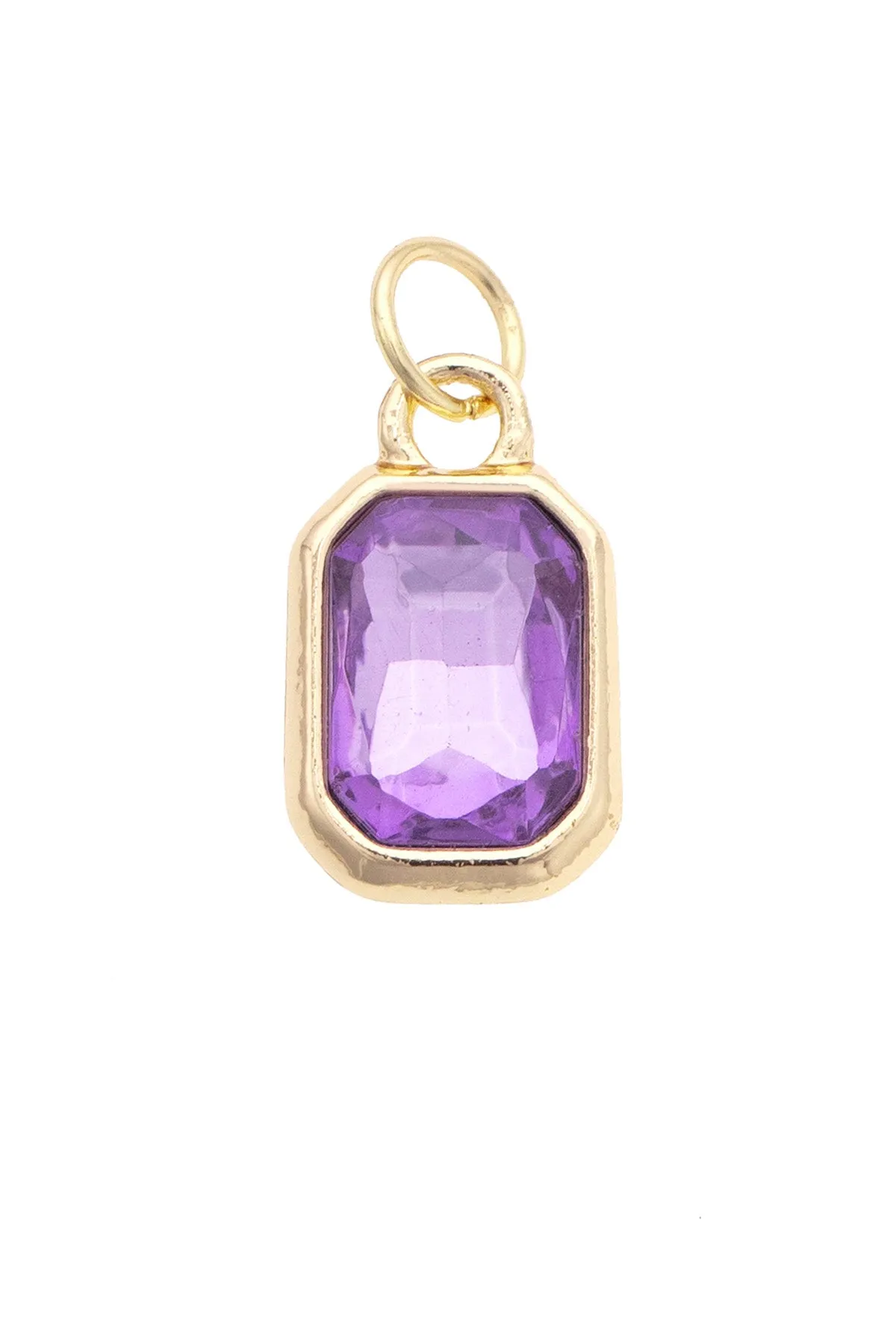 Emerald Cut Rhinestone Charm in Purple sold by Canvas Style