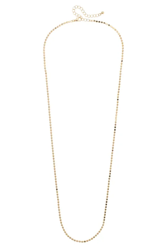 Harper Disc Extra Long Charm Necklace Base in Shiny Gold sold by Canvas Style