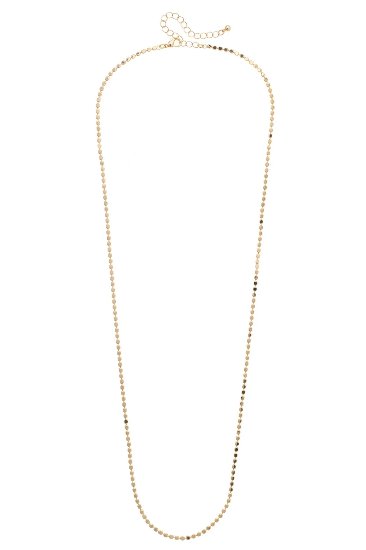 Harper Disc Extra Long Charm Necklace Base in Shiny Gold sold by Canvas Style