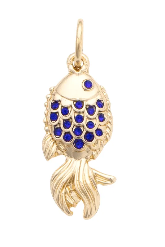 Blow Fish Charm in Shiny Gold sold by Canvas Style